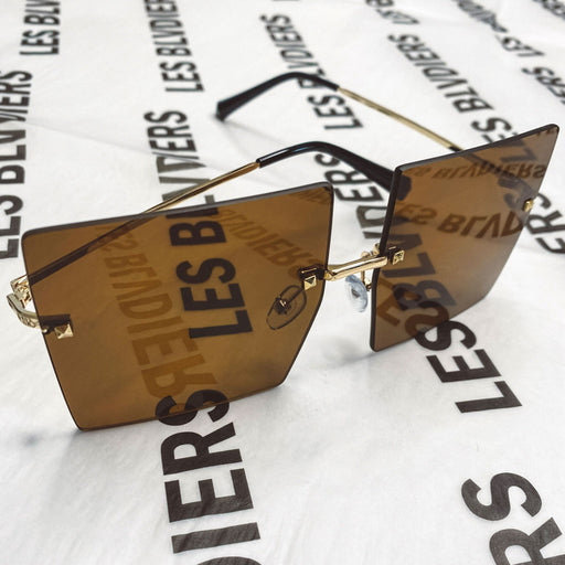 Oversized Square Rimless Sunglasses - Les Blvdiers